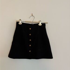 Classic Black Button-Up Skirt